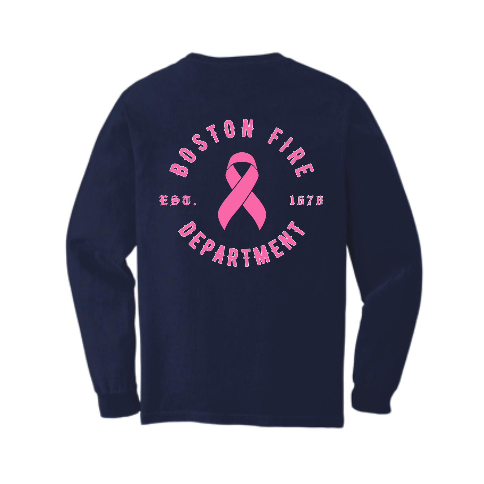 BOSTON FIRE BREAST CANCER AWARENESS LONG SLEEVE