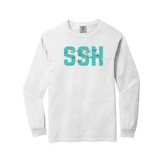 SSH HOLIDAY LIGHTS LONG SLEEVE - WHITE