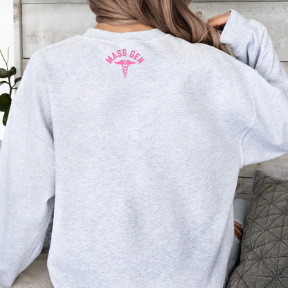 PINK MGH LUNDER 9 ONCOLOGY CHAMPION CREWNECK