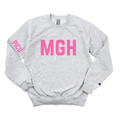 PINK MGH PICU CHAMPION CREWNECK