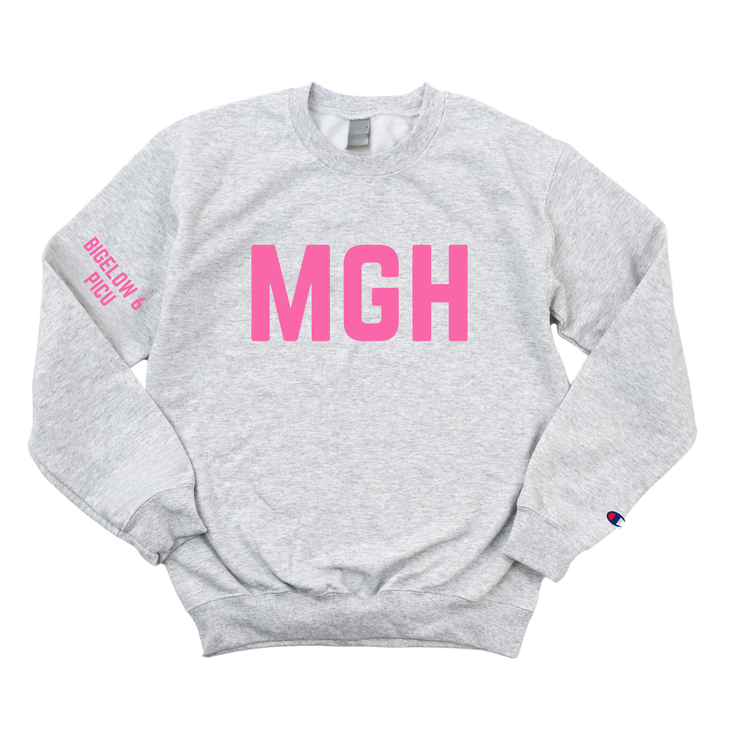 PINK MGH BIGELOW 6 PICU CHAMPION CREWNECK