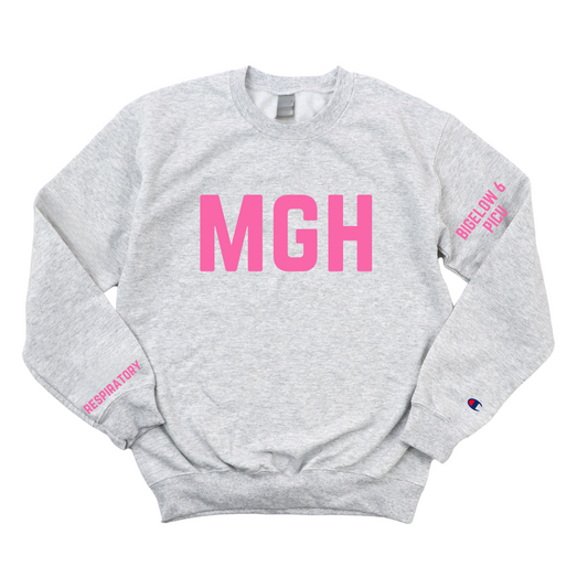 PINK MGH RT RESPIRATORY/ BIGELOW 6 PICU CREWNECK