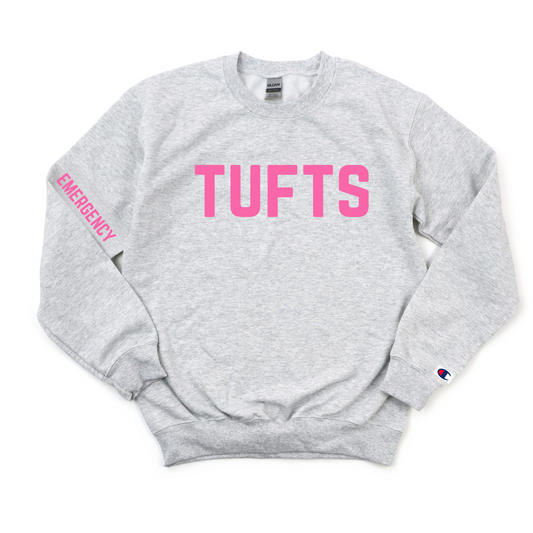 PINK TUFTS EMERGENCY CHAMPION CREWNECK